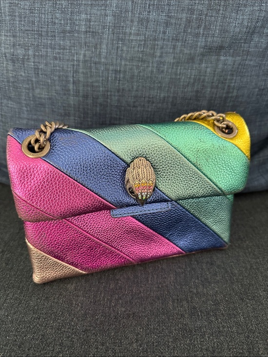Kurt Geiger Handbags - KURT GEIGER LONDON Mini Kensington Leather Crossbody - Rainbow Chevron